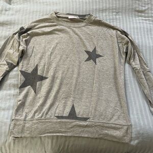 Pink Lily Gray Long Sleeve Top